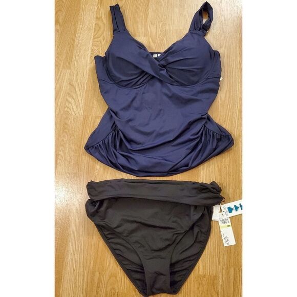Anne Cole Plus Size Underwire Tankini Set size 18W - Picture 5 of 14